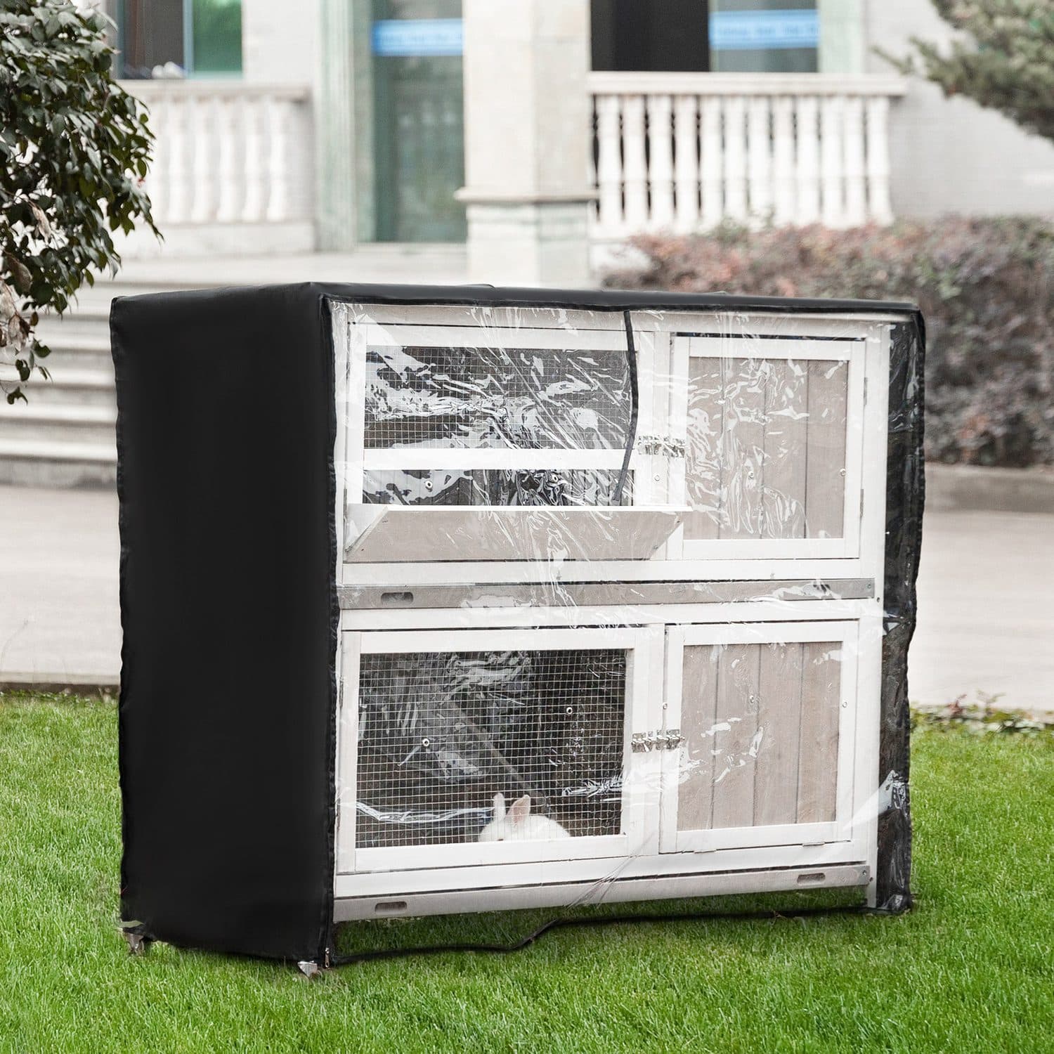 Two-Tier Wooden Pet Hutch - White - image 5