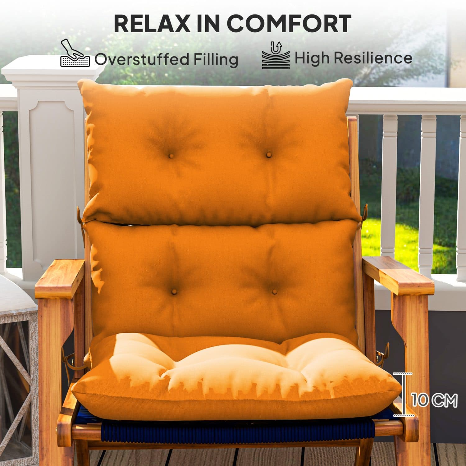 Orange padded cushion for rocking chairs - image 4