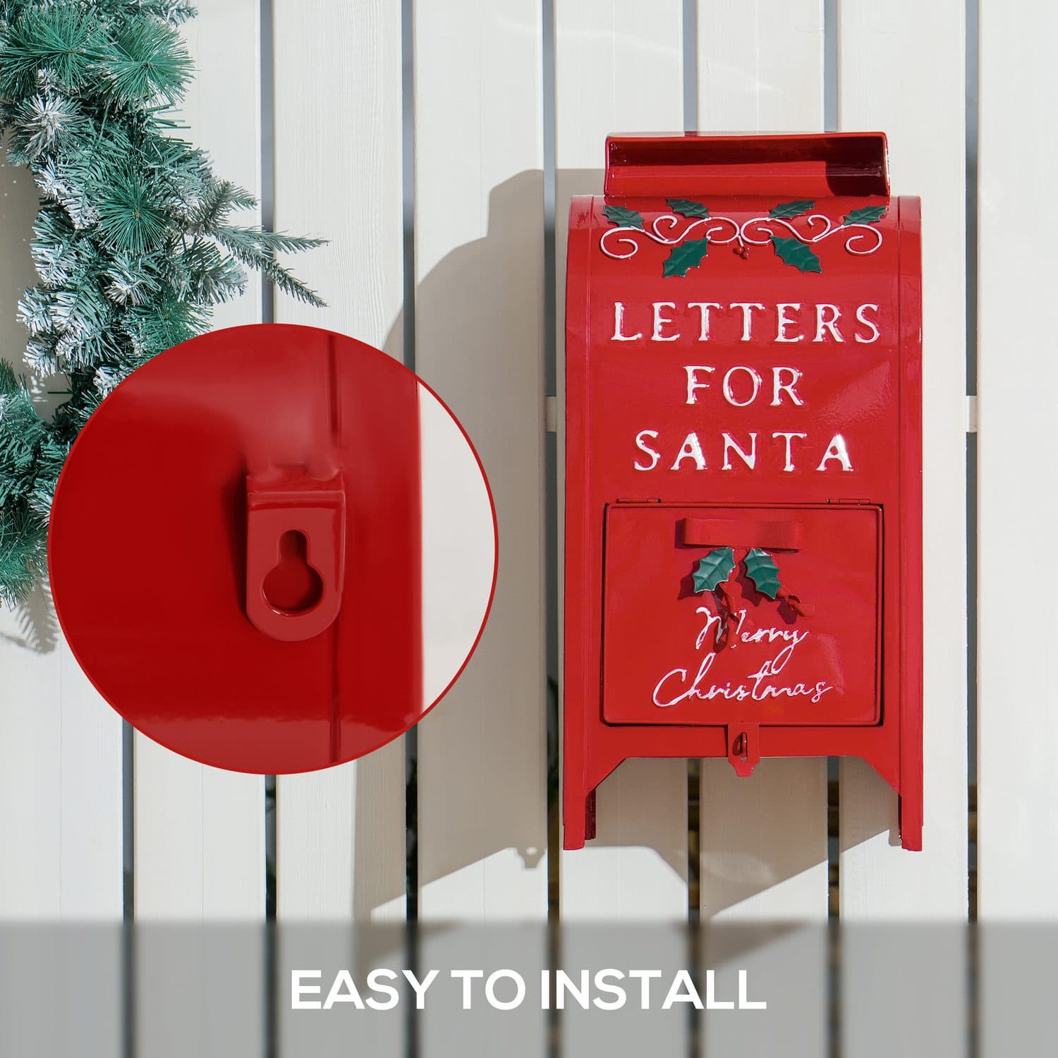 Festive Red Postbox for Letters to Santa - image 3