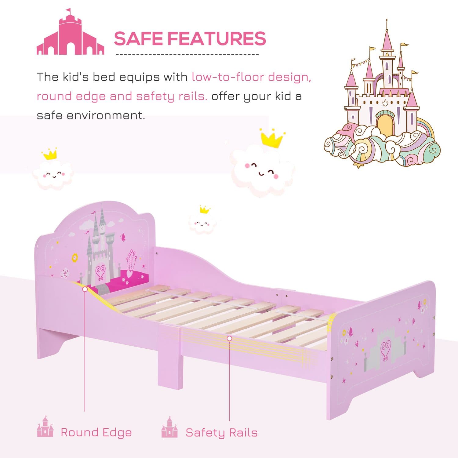 Princess Castle Toddler Bed - image 1