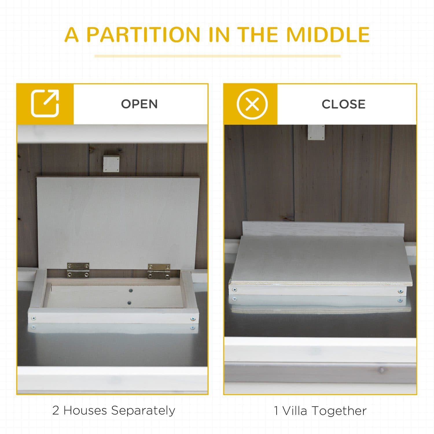 Two-Tier Wooden Pet Hutch - White - image 3