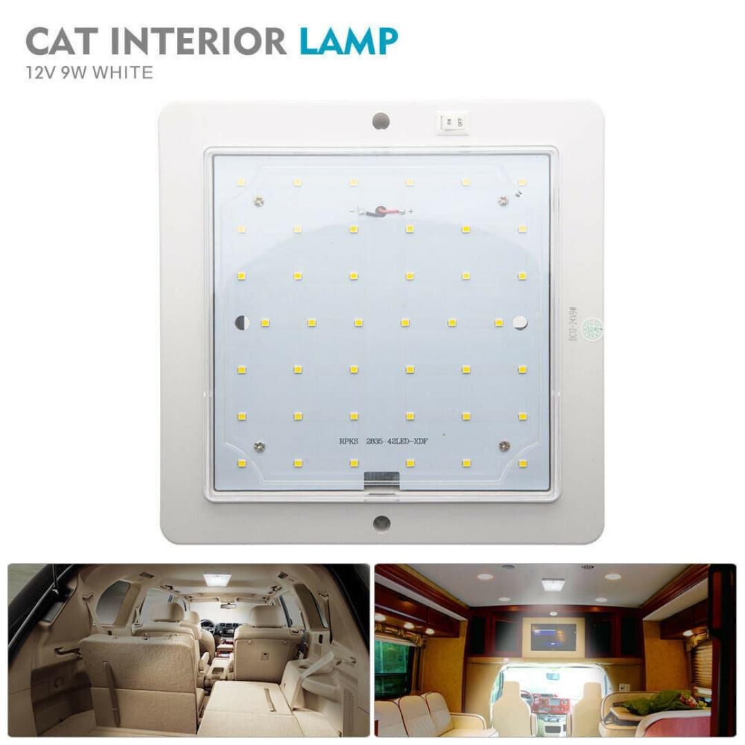 Square 12V LED Ceiling Light Panel for Caravan, Motorhome and Boat - Default