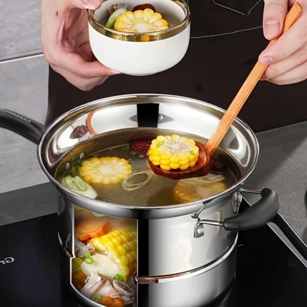Stainless Steel Chip Pan for Frying and Steaming - image 4