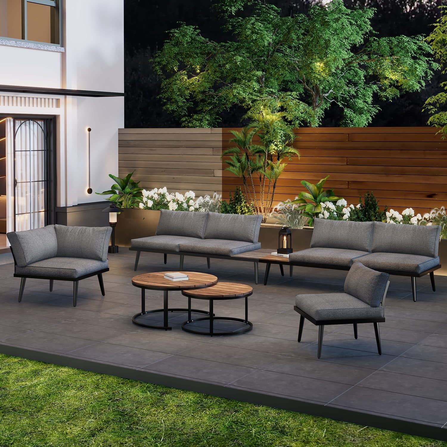 An L-Shaped Outdoor Sofa Set Ready for Relaxed Garden Entertaining - image 1