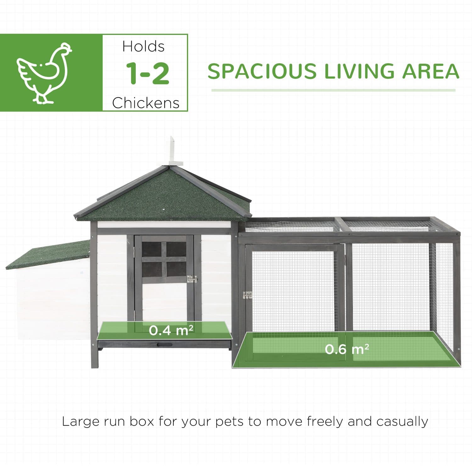 PawHut Chicken Coop with Nesting Box and Outdoor Run - image 1