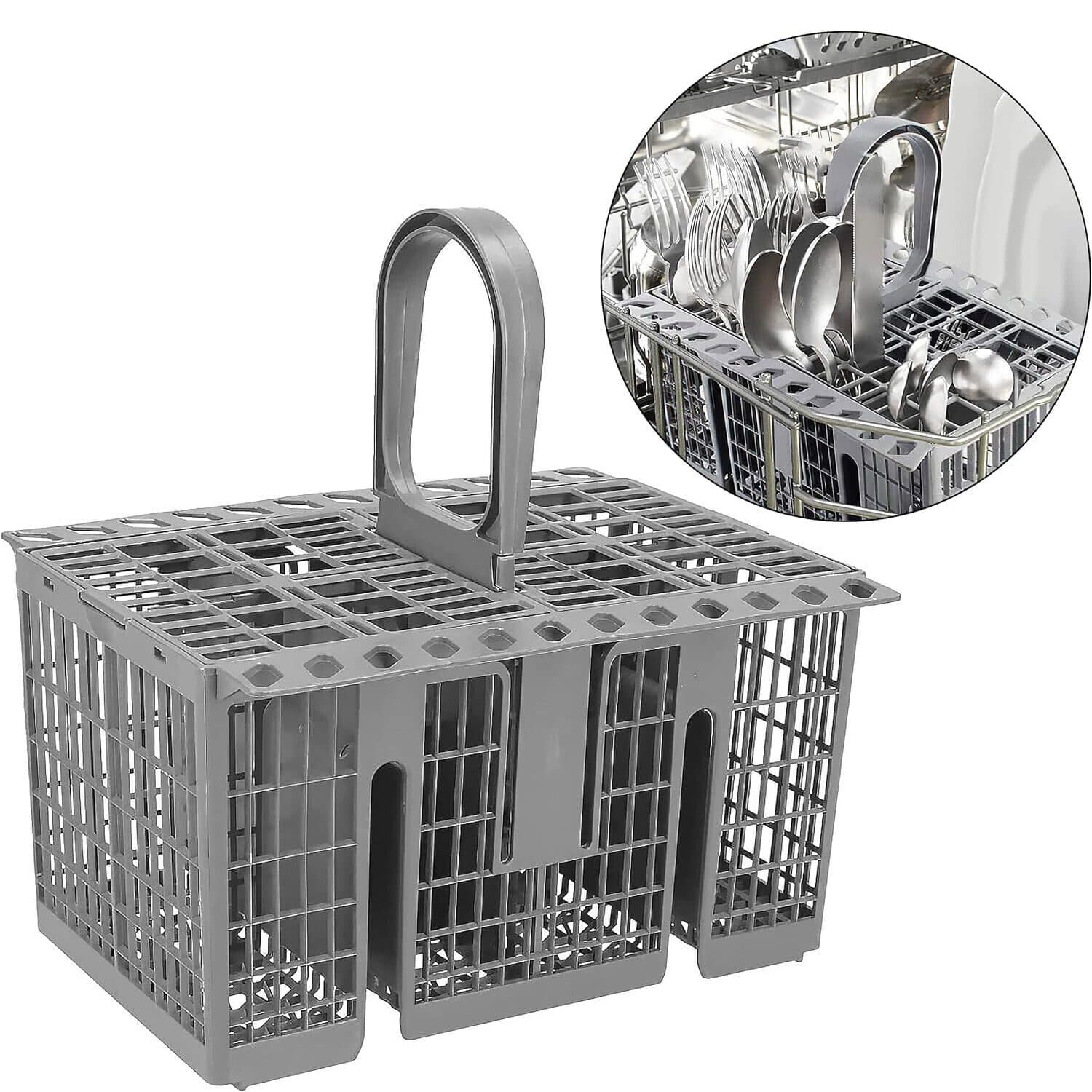 Grey Dishwasher Cutlery Basket for Everyday Loads - image 6