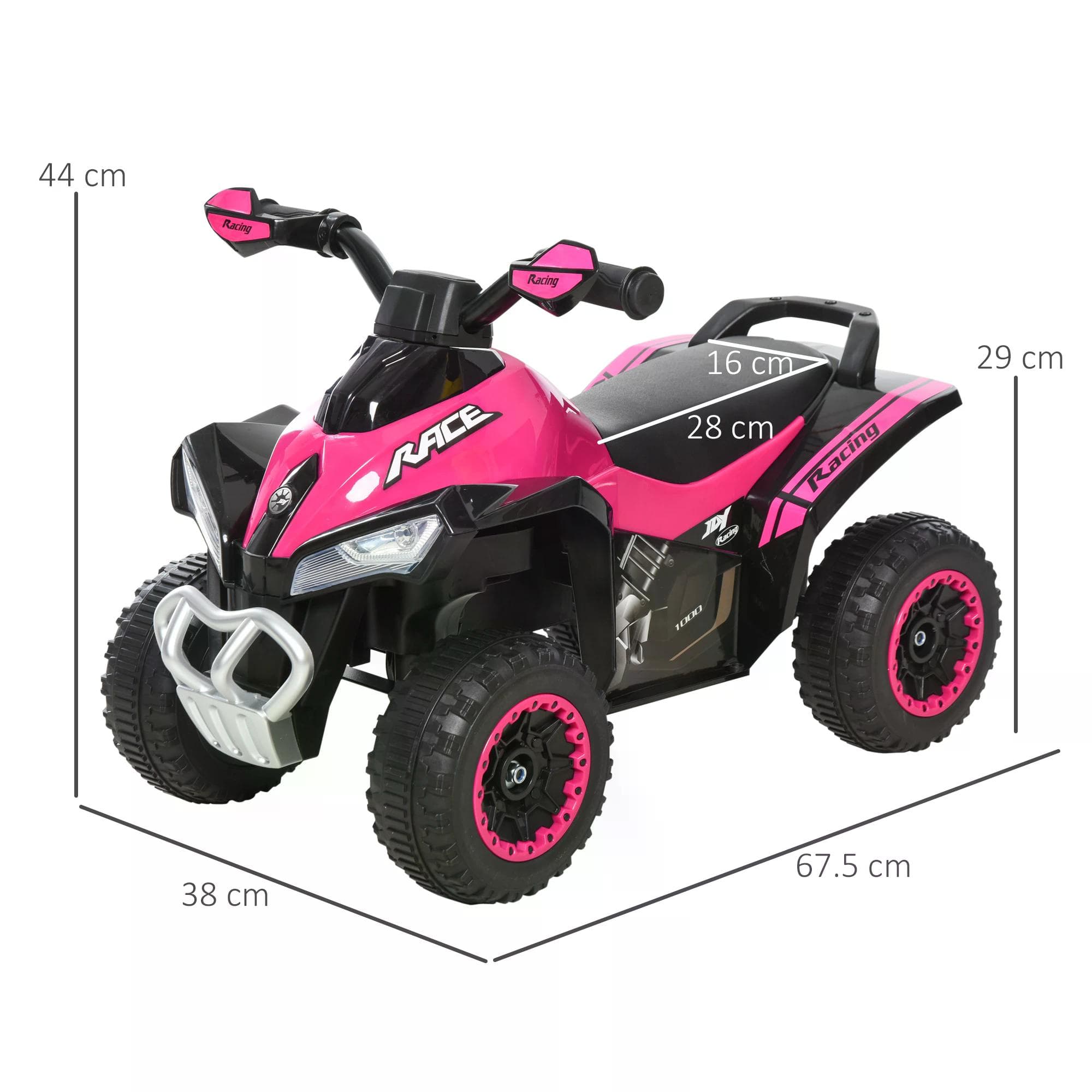 A bright pink quad ride-on for toddler play - image 2