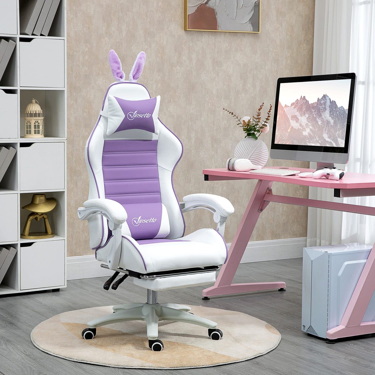 Purple Reclining Bunny Gaming Chair - image 1