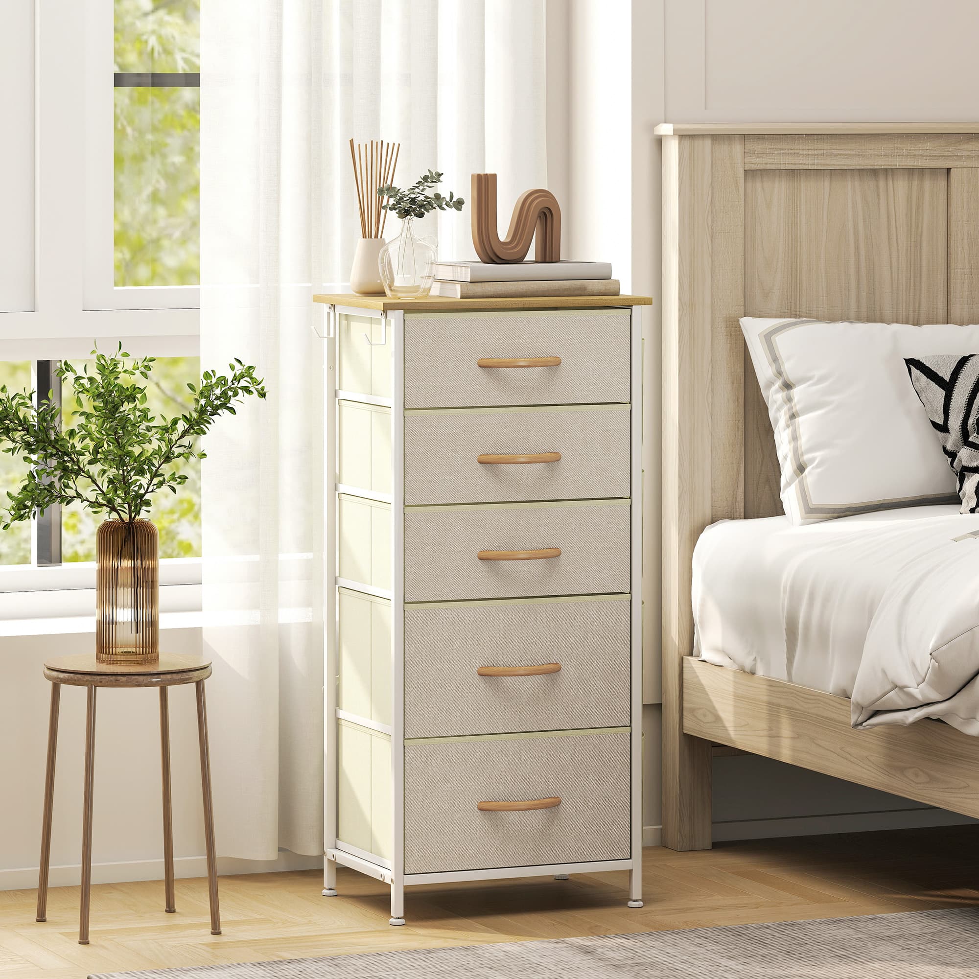 A Tall Fabric Drawer Chest for Bedroom Storage - image 2