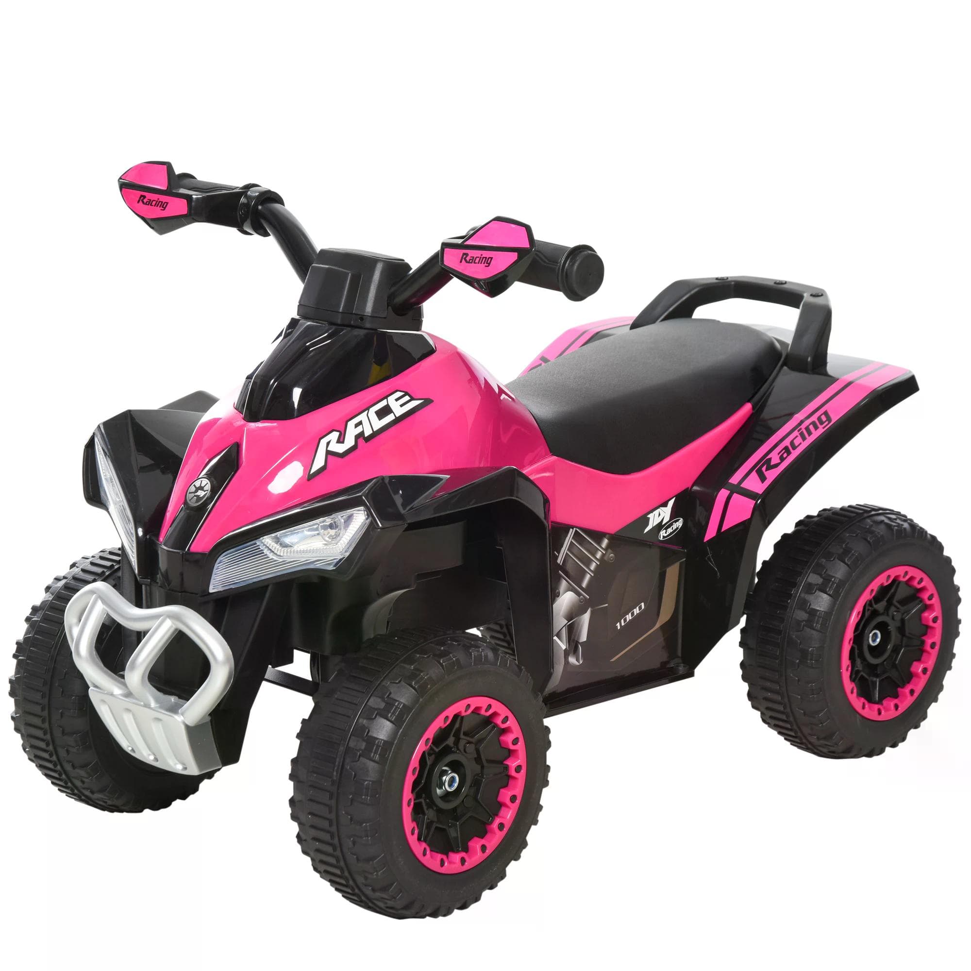 A bright pink quad ride-on for toddler play - pink