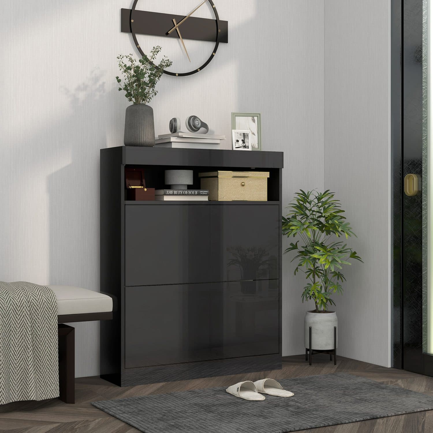 The Slim High-Gloss Shoe Cabinet That Hides 16 Pairs - image 5