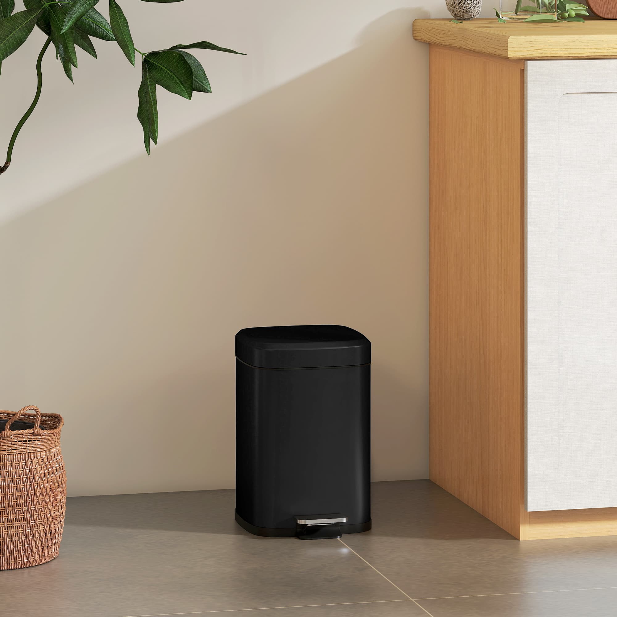 Compact 12L black pedal bin for tidy kitchens - image 3