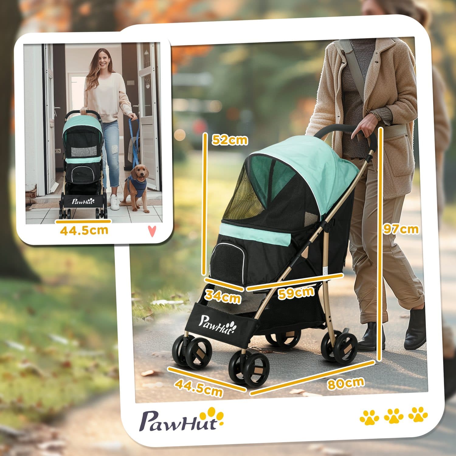 PawHut Pet Stroller for Small and Miniature Dogs - image 5