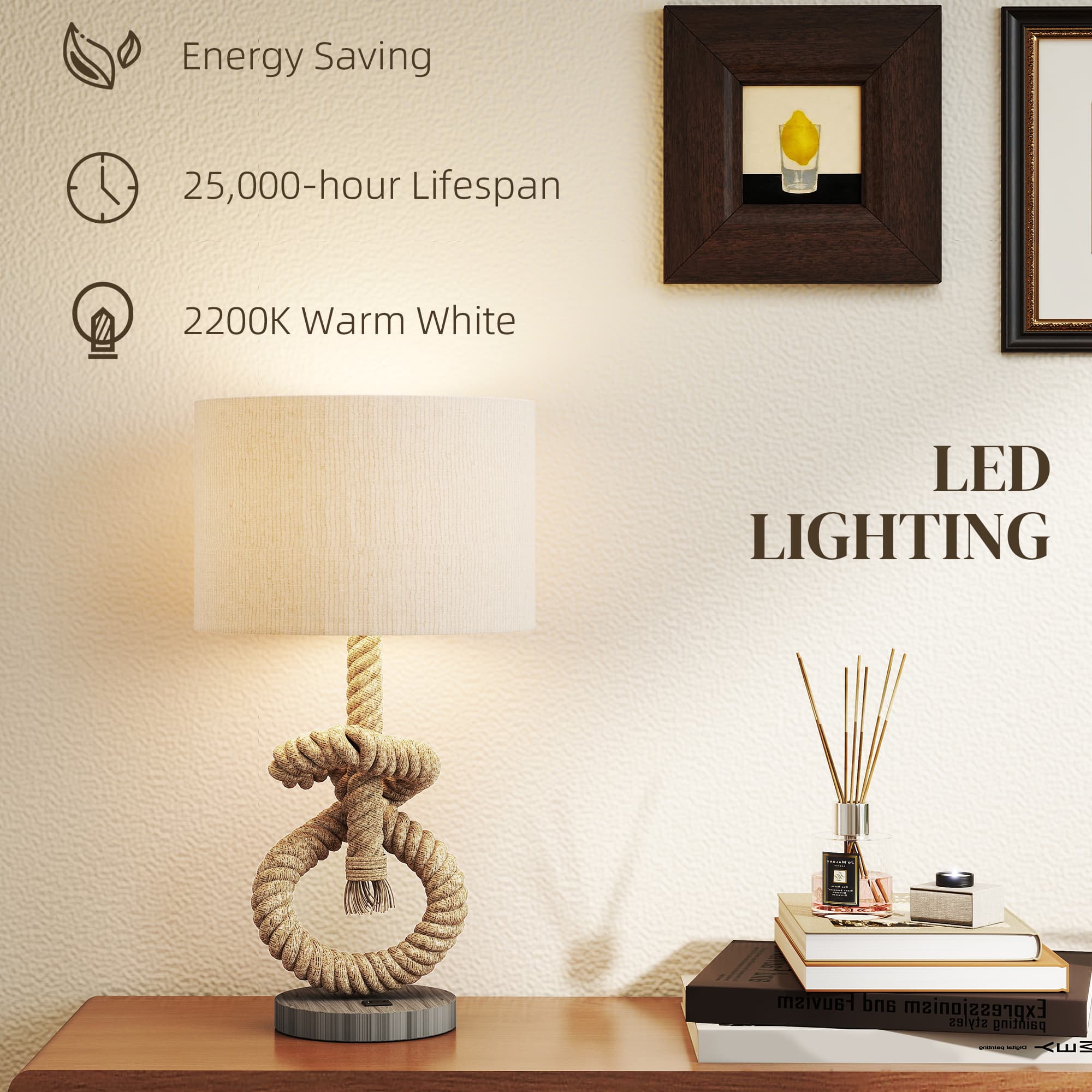 A rope-knot lamp that brings coastal character to any desk or bedside - image 1