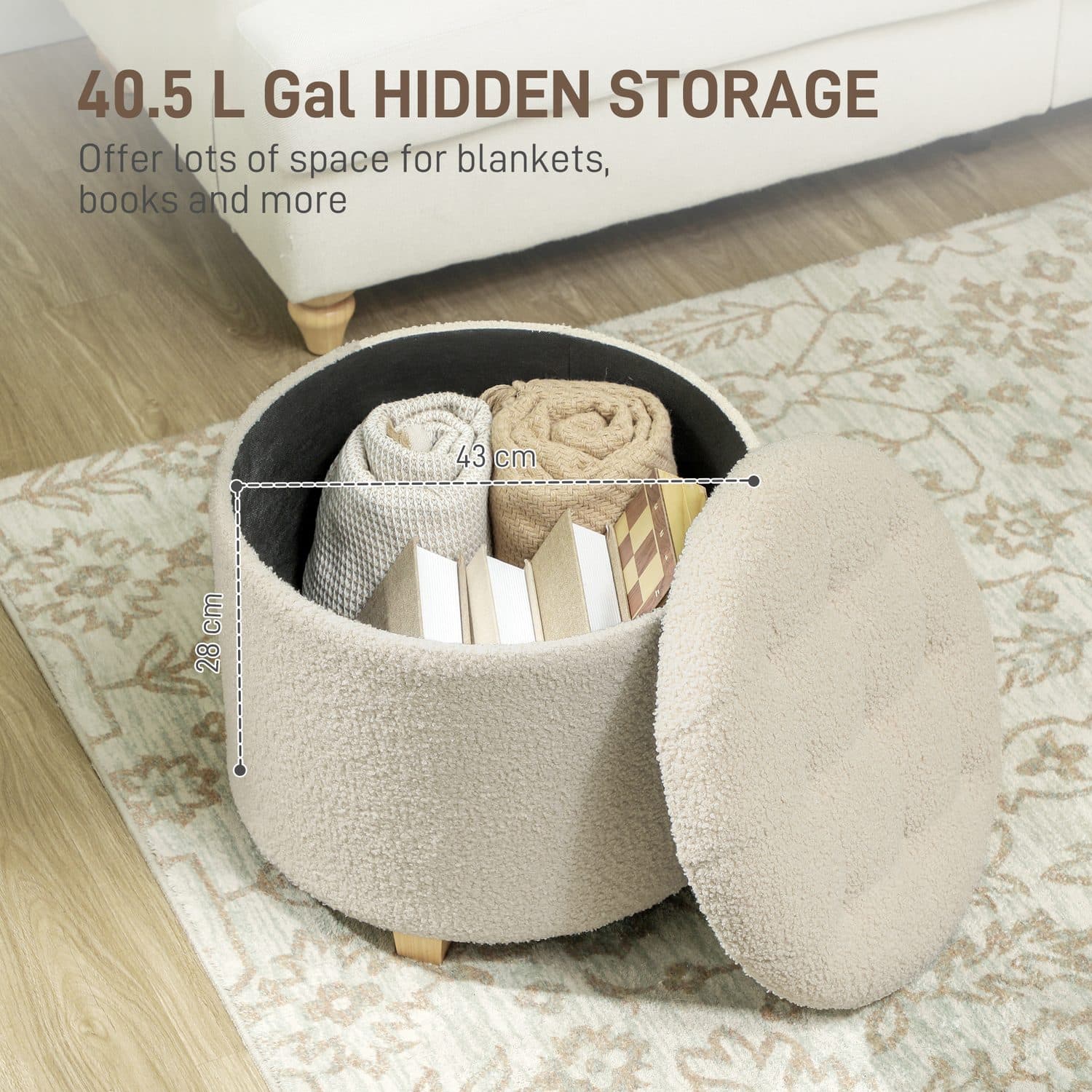 Teddy Fleece Storage Ottoman - image 5