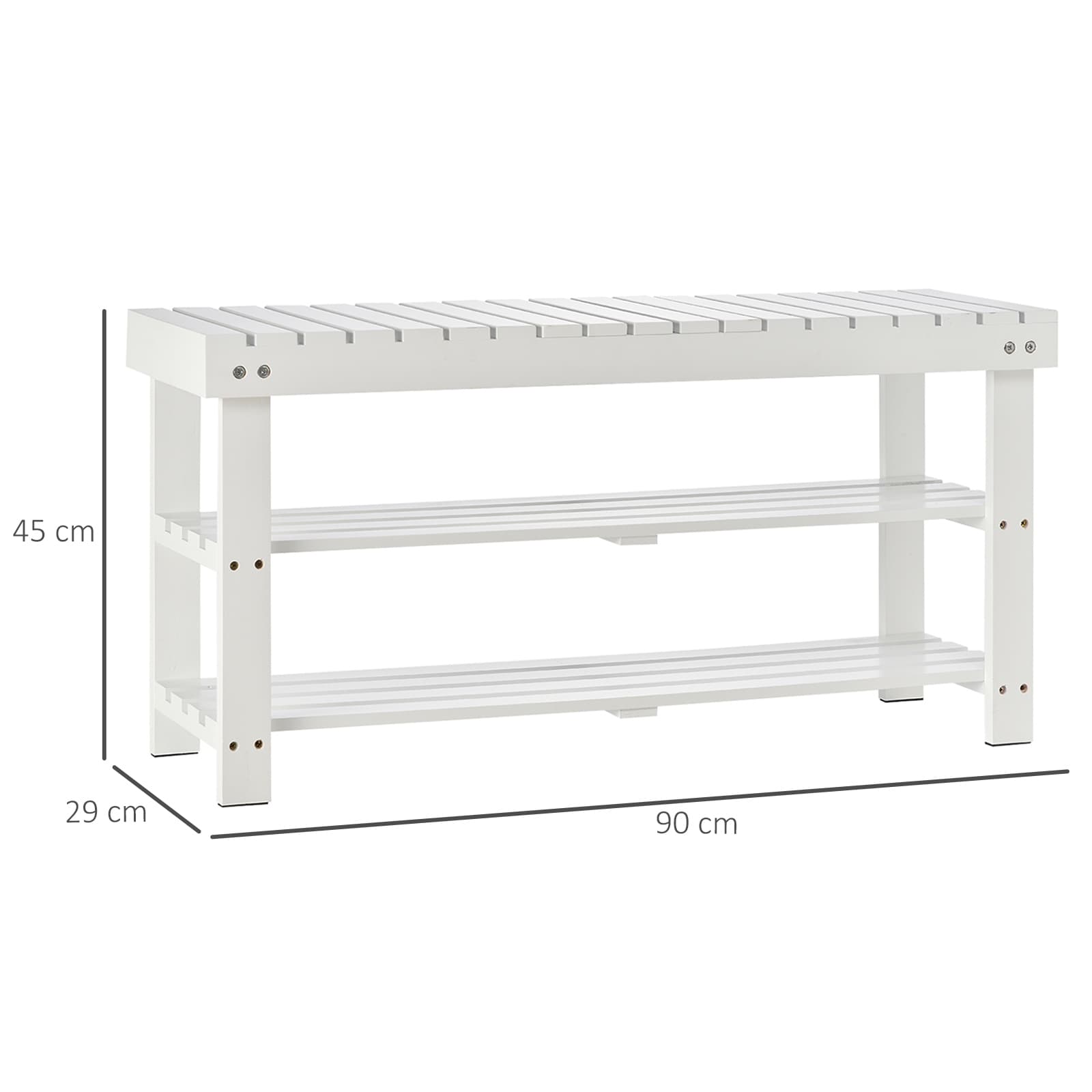 3-Tier White Shoe Bench - image 2
