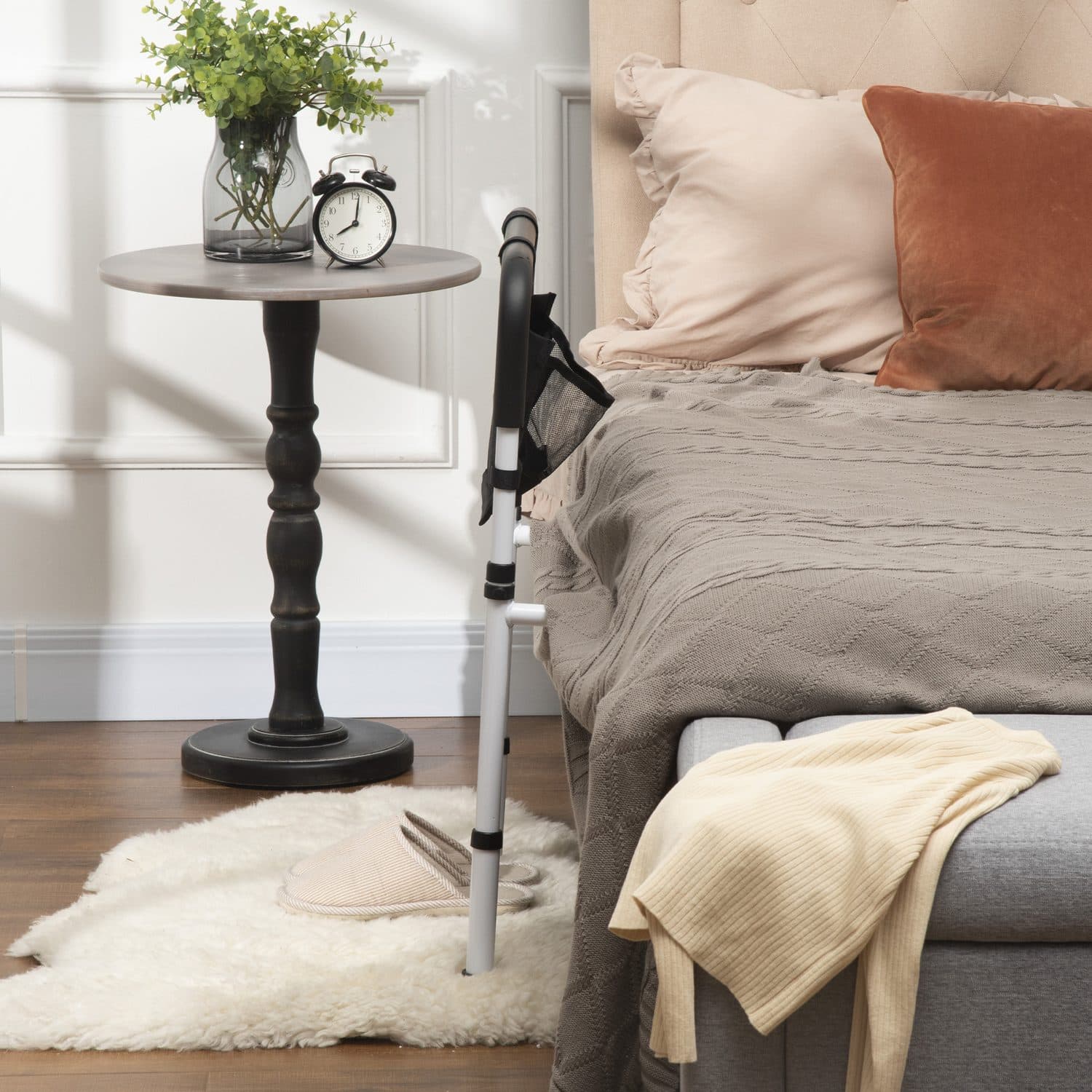 Adjustable Bed Assist Rail with Side Storage - image 3