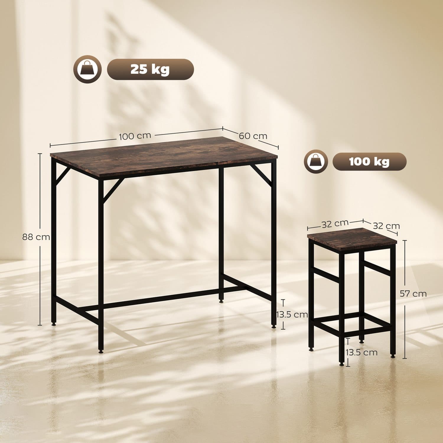 Space-Saving Breakfast Bar Set - image 5