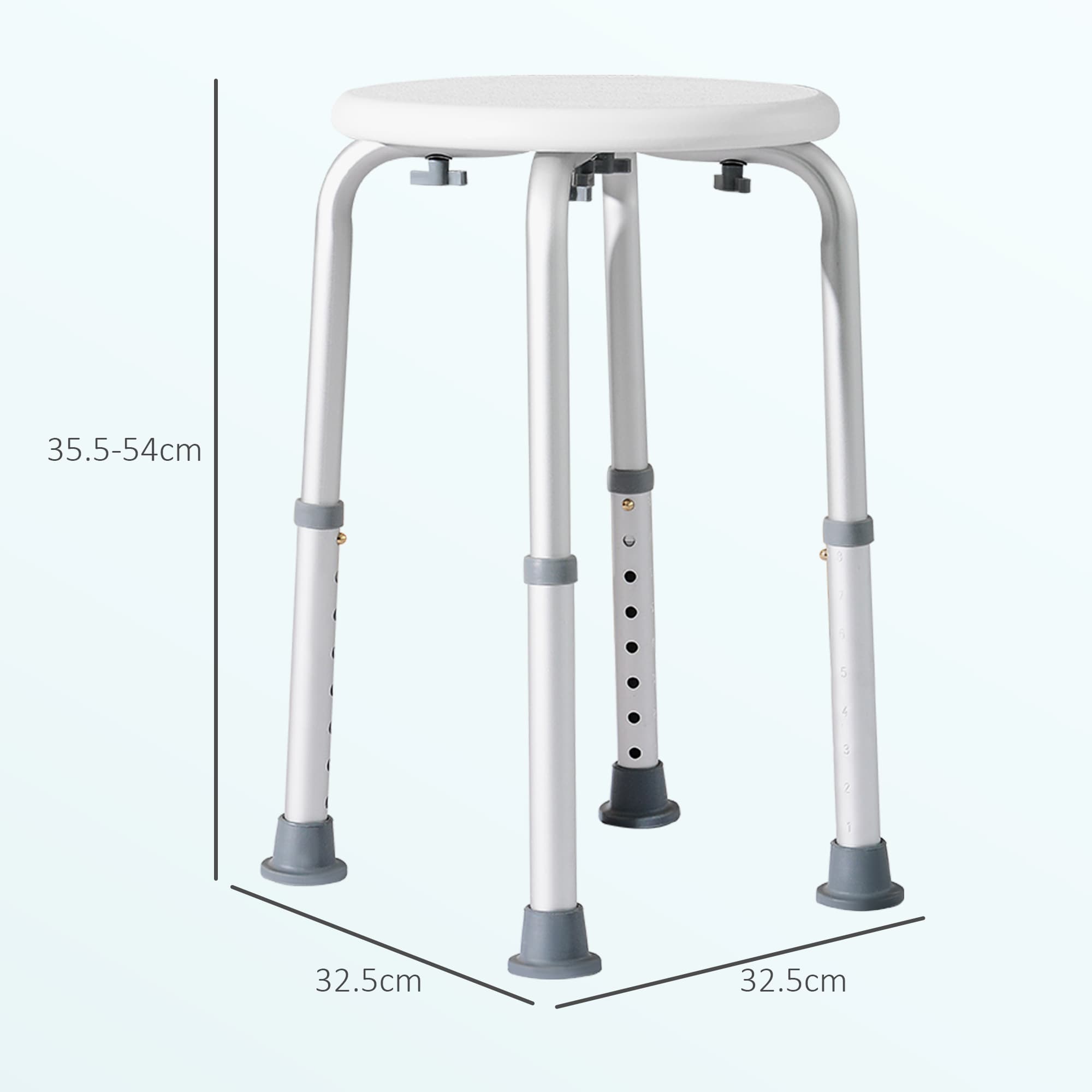 Shower Stool with Adjustable Height and Non-Slip Suction Feet - image 5