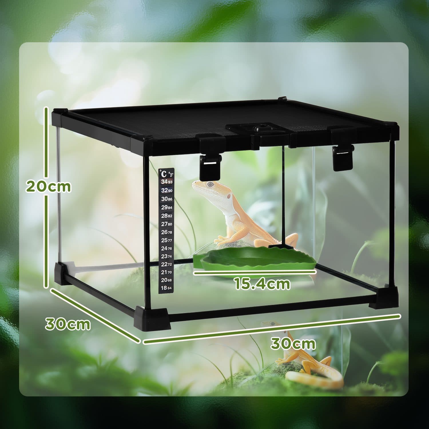 PawHut 360° Glass Vivarium for Lizards, Frogs and Spiders - image 2