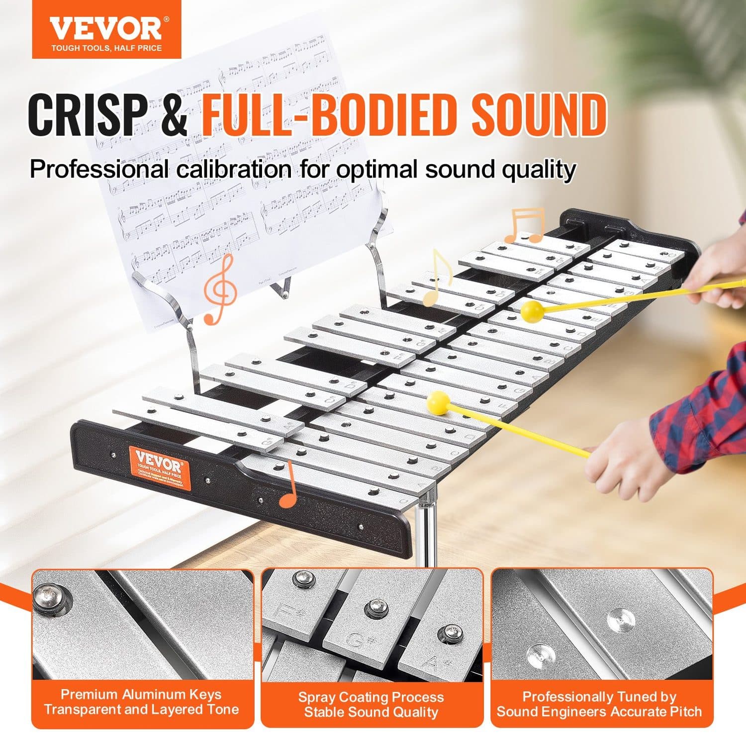 Complete 30-Tone Glockenspiel Kit with Adjustable Stand & Practice Pad - image 5