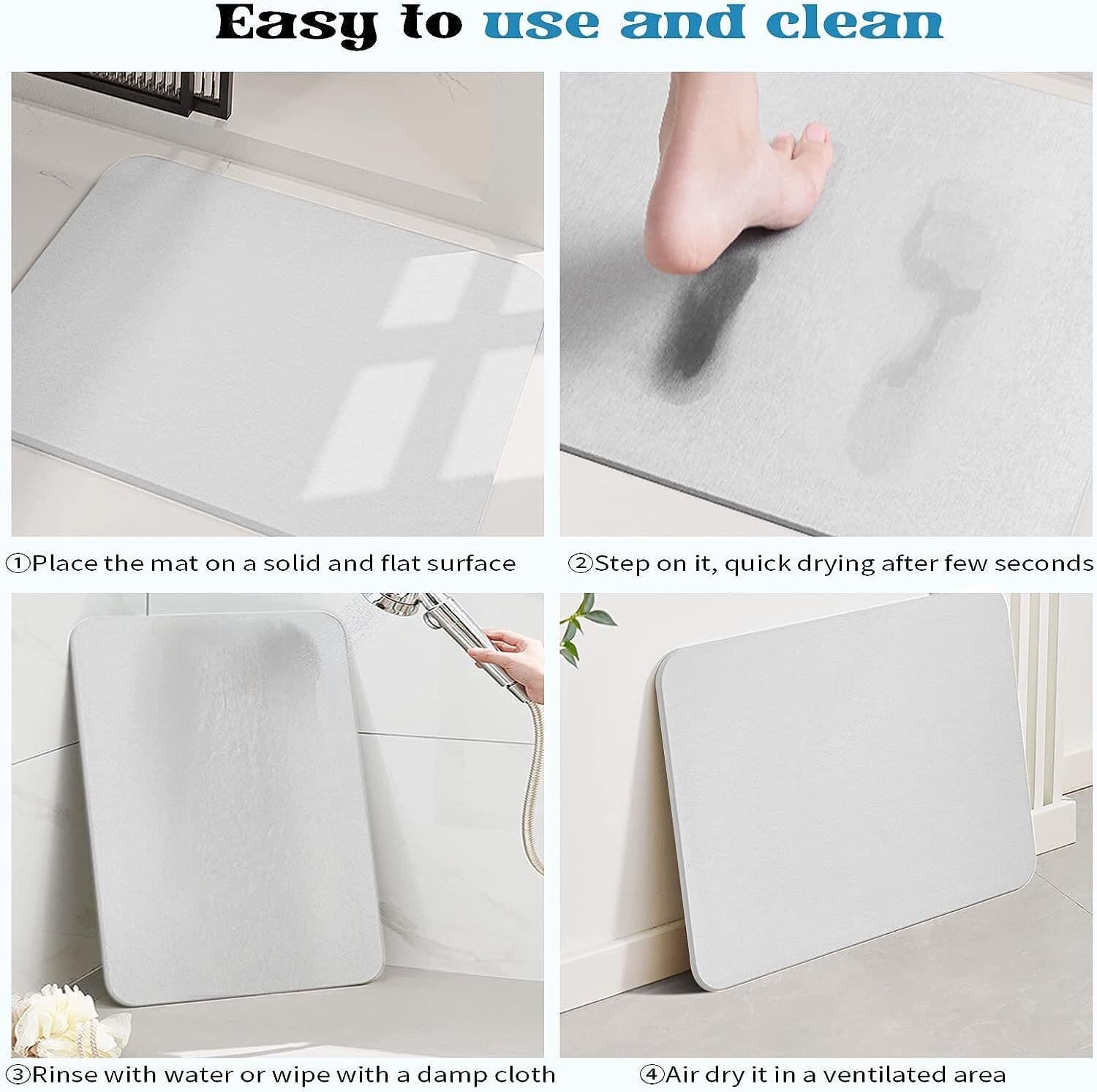 Absorbent Diatomite Bath Mat for Safer Bathroom Steps - image 5