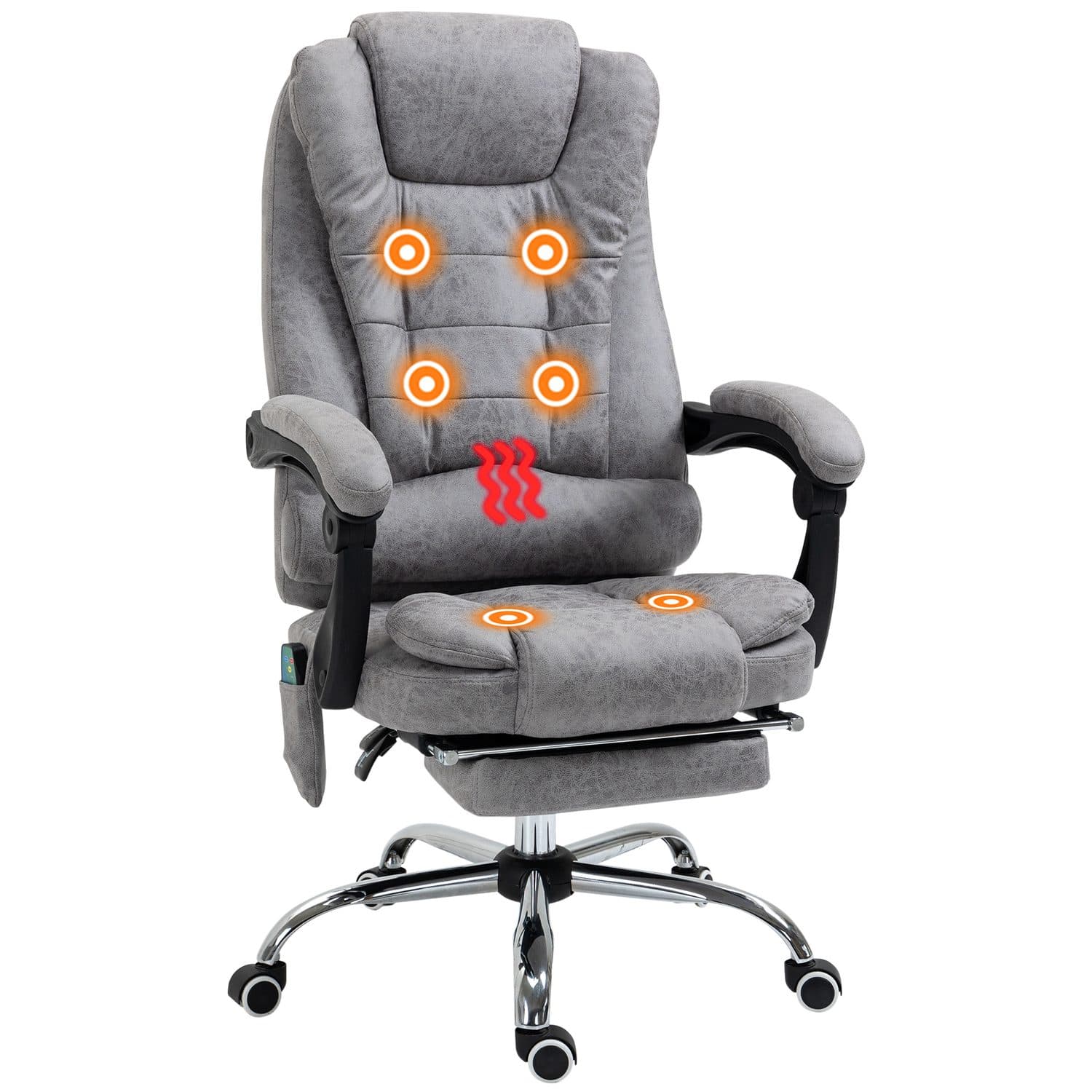 Heated Massage Office Chair - Grey