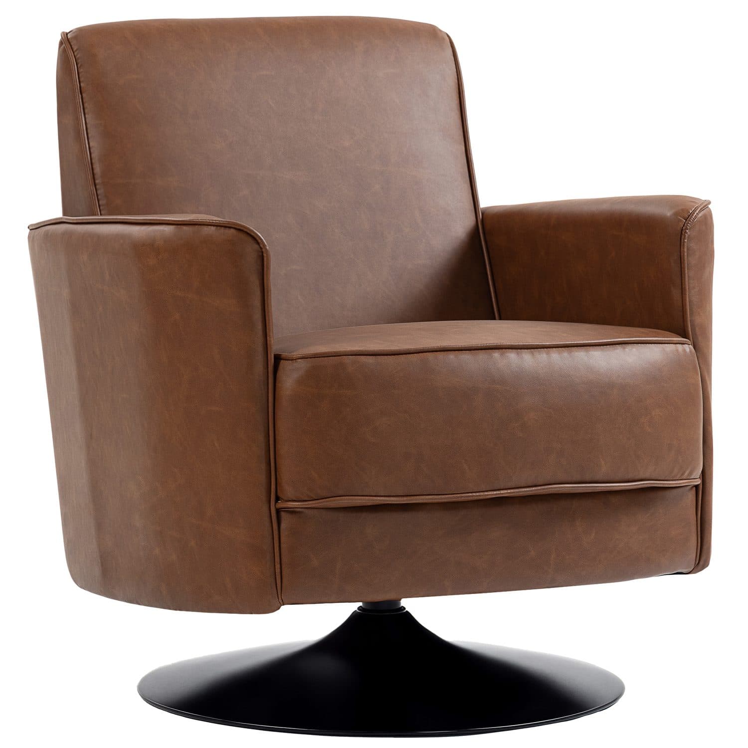 Brown Swivel Armchair - Brown