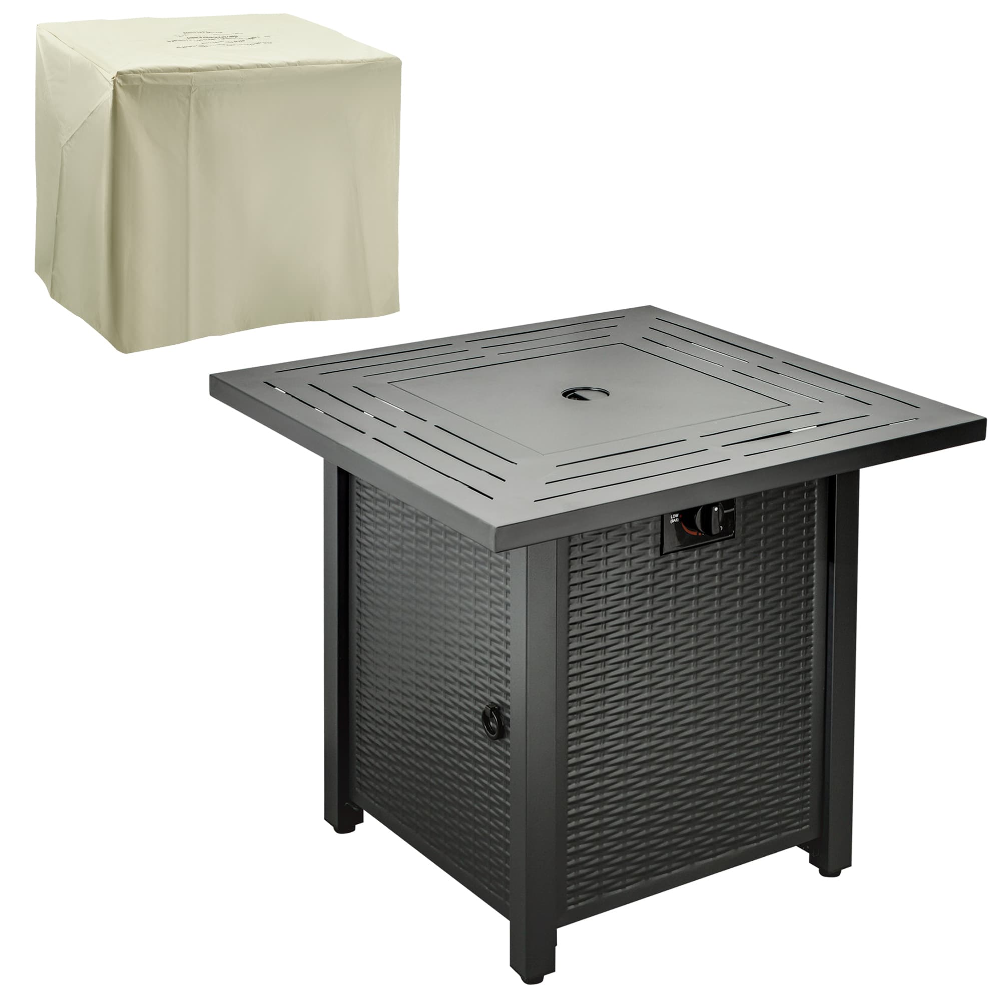 40000 BTU Rattan Fire Pit Table