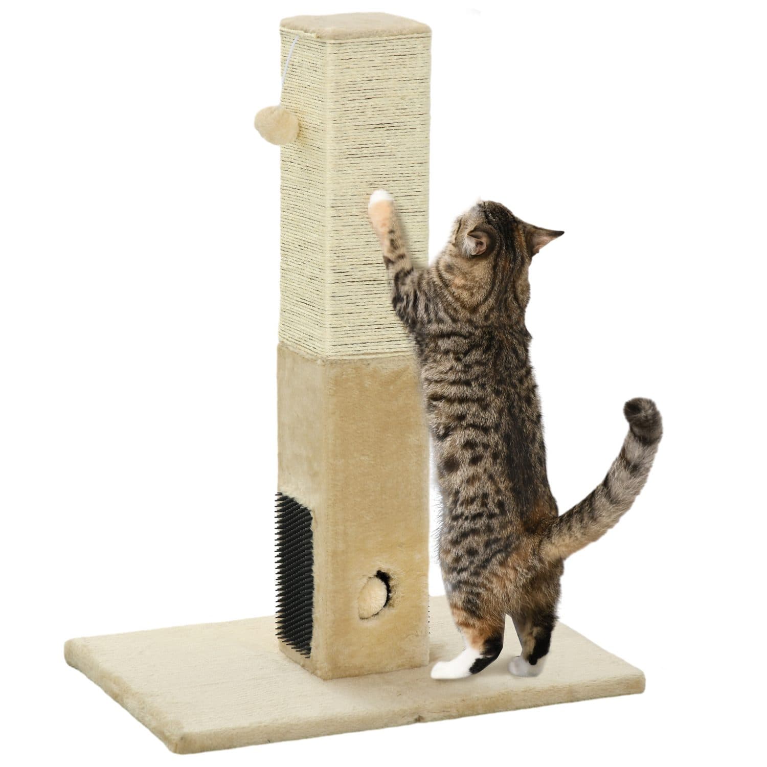 Beige Jute Cat Scratching Post for Daily Play