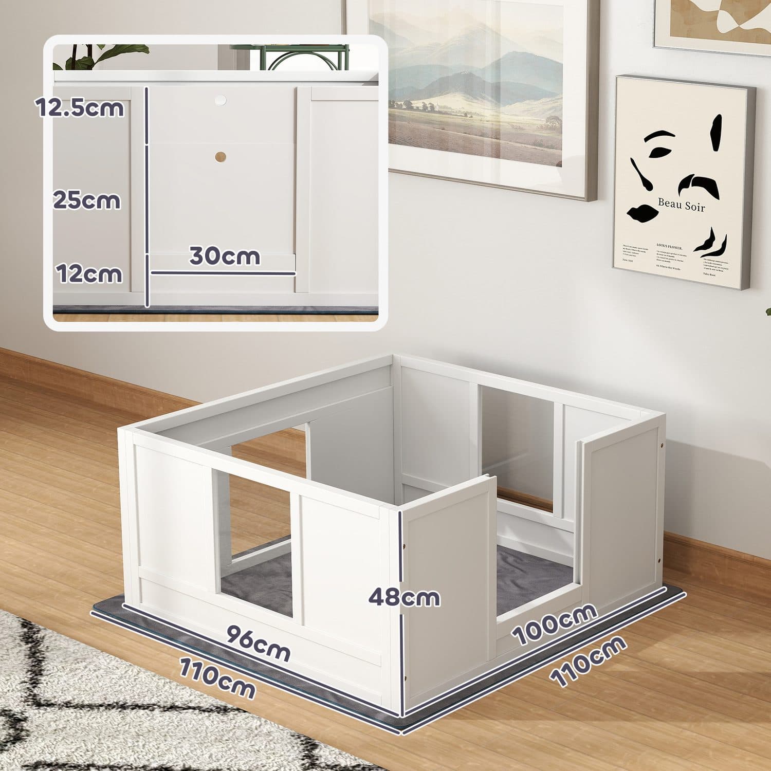 Whelping Box with Pad for Medium Dogs - image 2