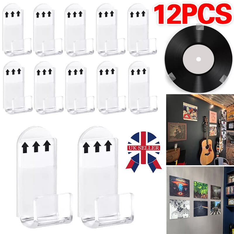 Vinyl Record Wall Mounts – 12-Pack Clear Acrylic Display Shelves - image 2