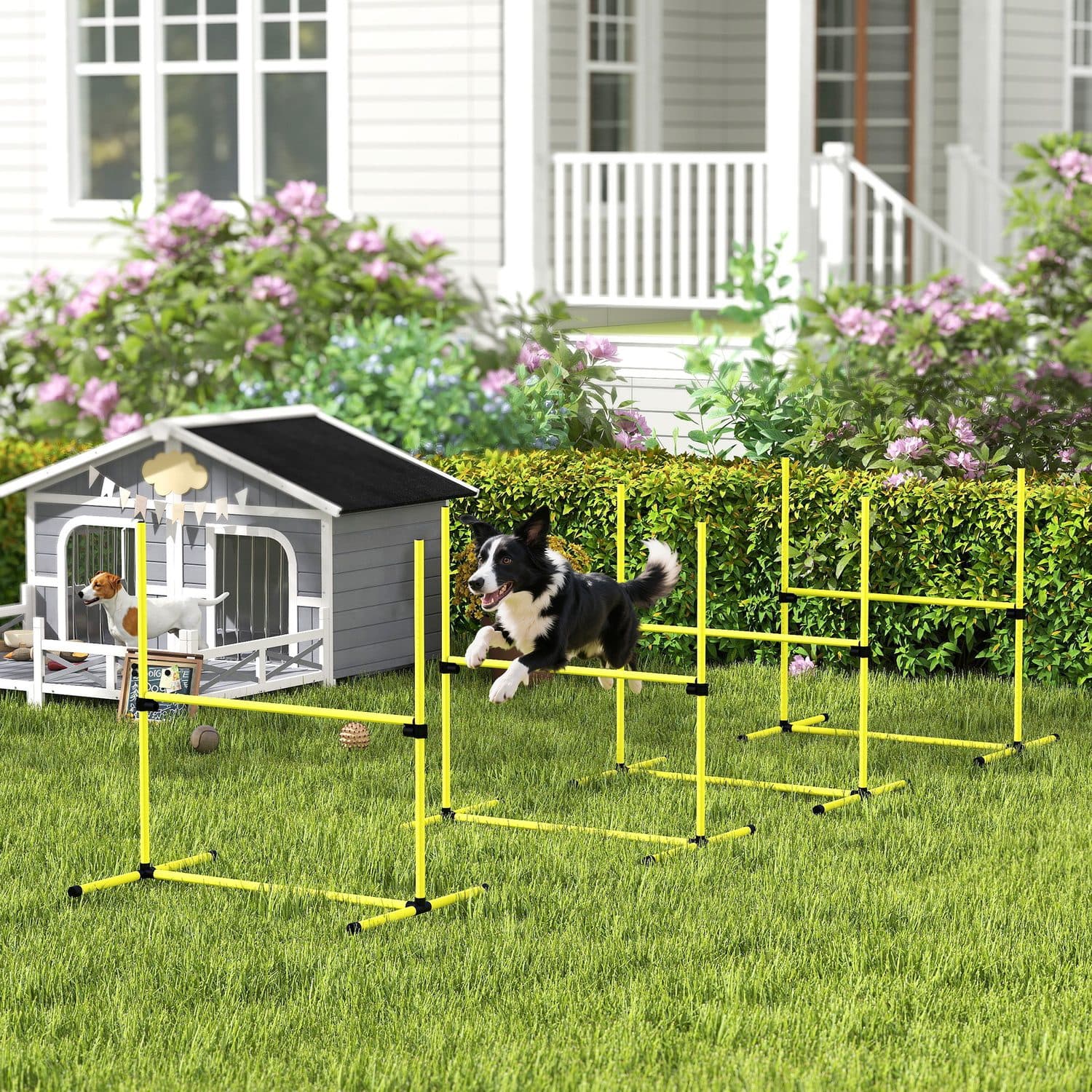 PawHut Portable Dog Agility Jumps with Adjustable Height - image 4