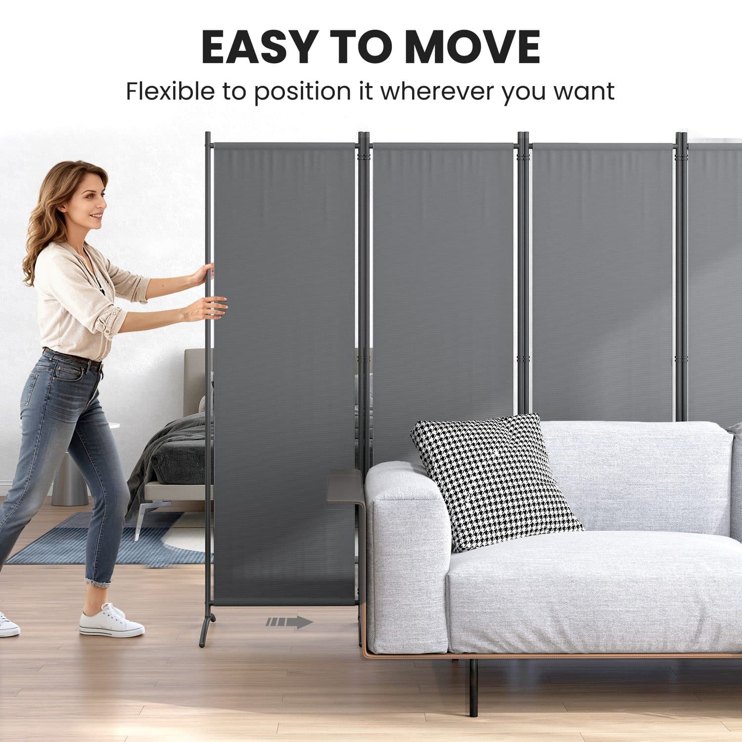 4-Panel Folding Room Divider - image 1