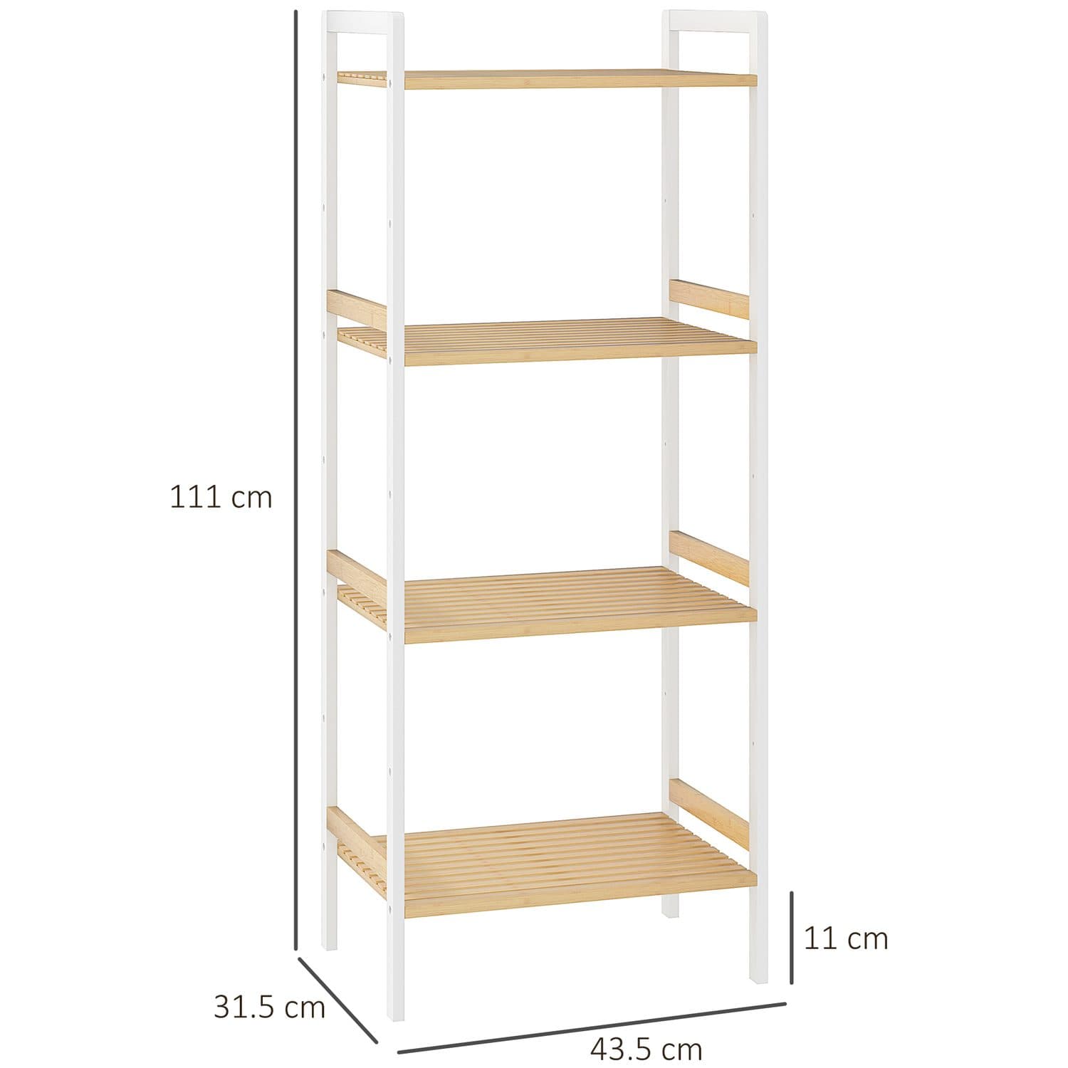 Four-tier bamboo shelf for flexible bathroom storage - image 5