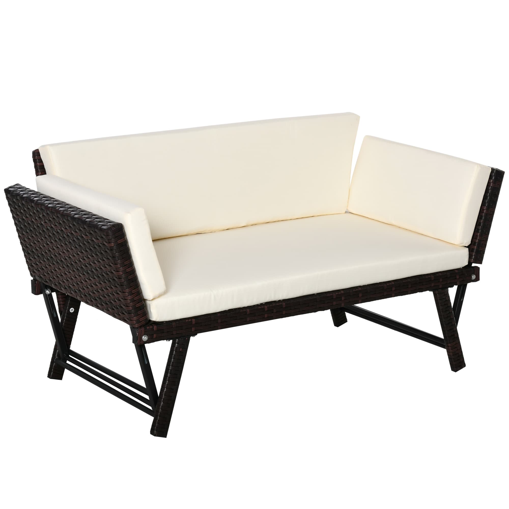 2-in-1 Rattan Sofa Daybed