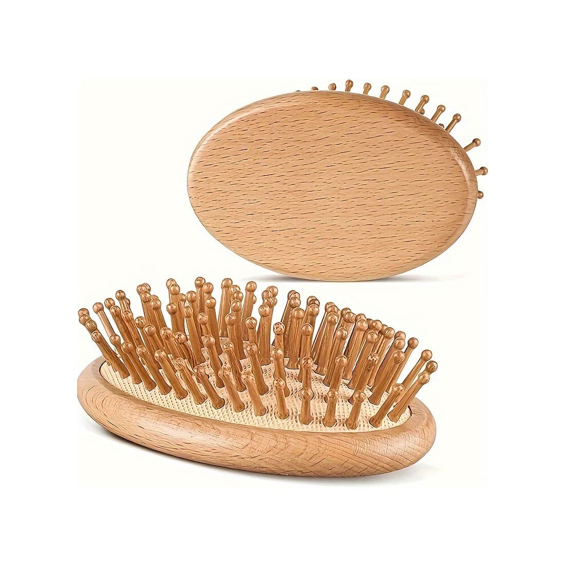 Natural Wood Air Cushion Brush for Scalp Massage - image 2