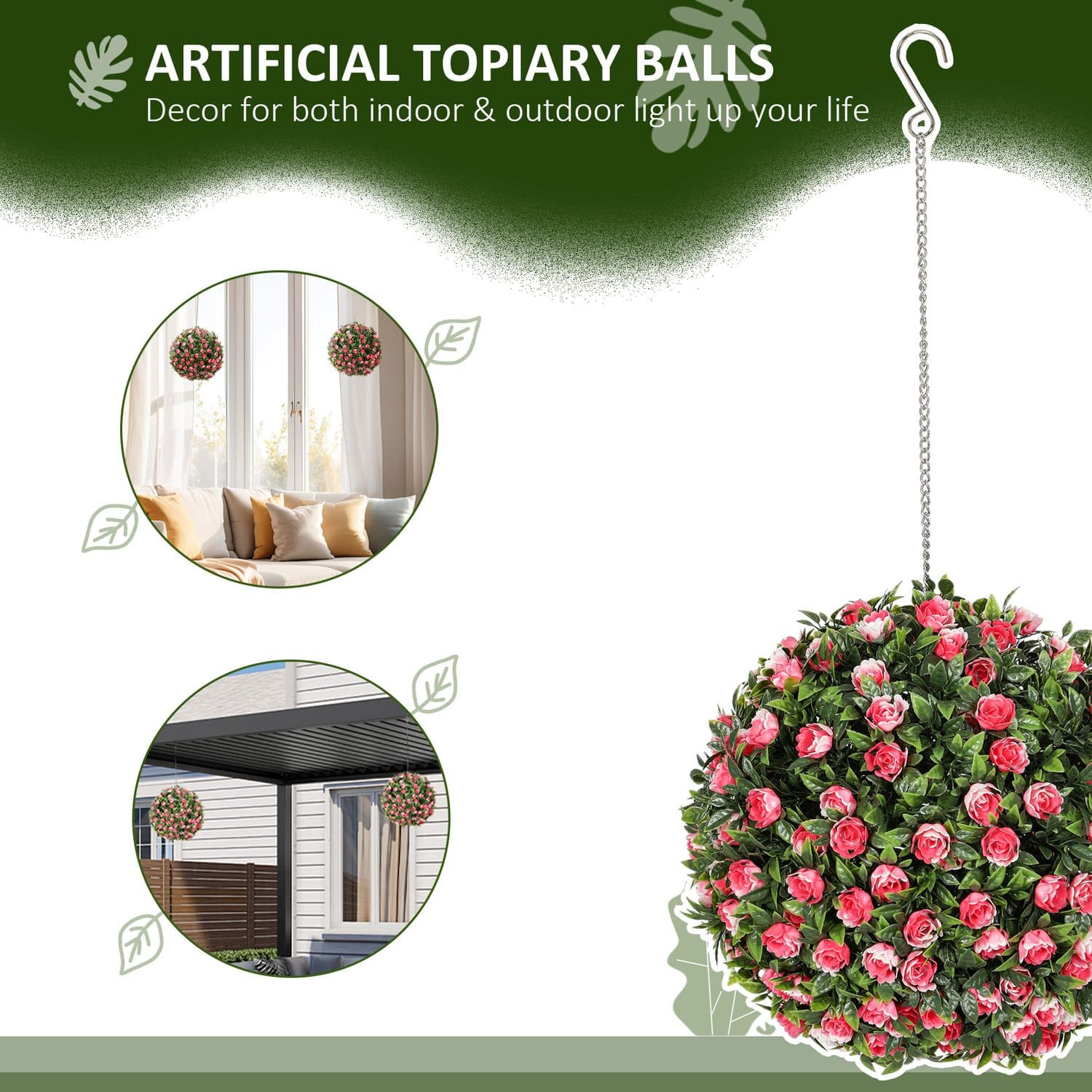 Vibrant Pink Rose Topiary Balls - image 5