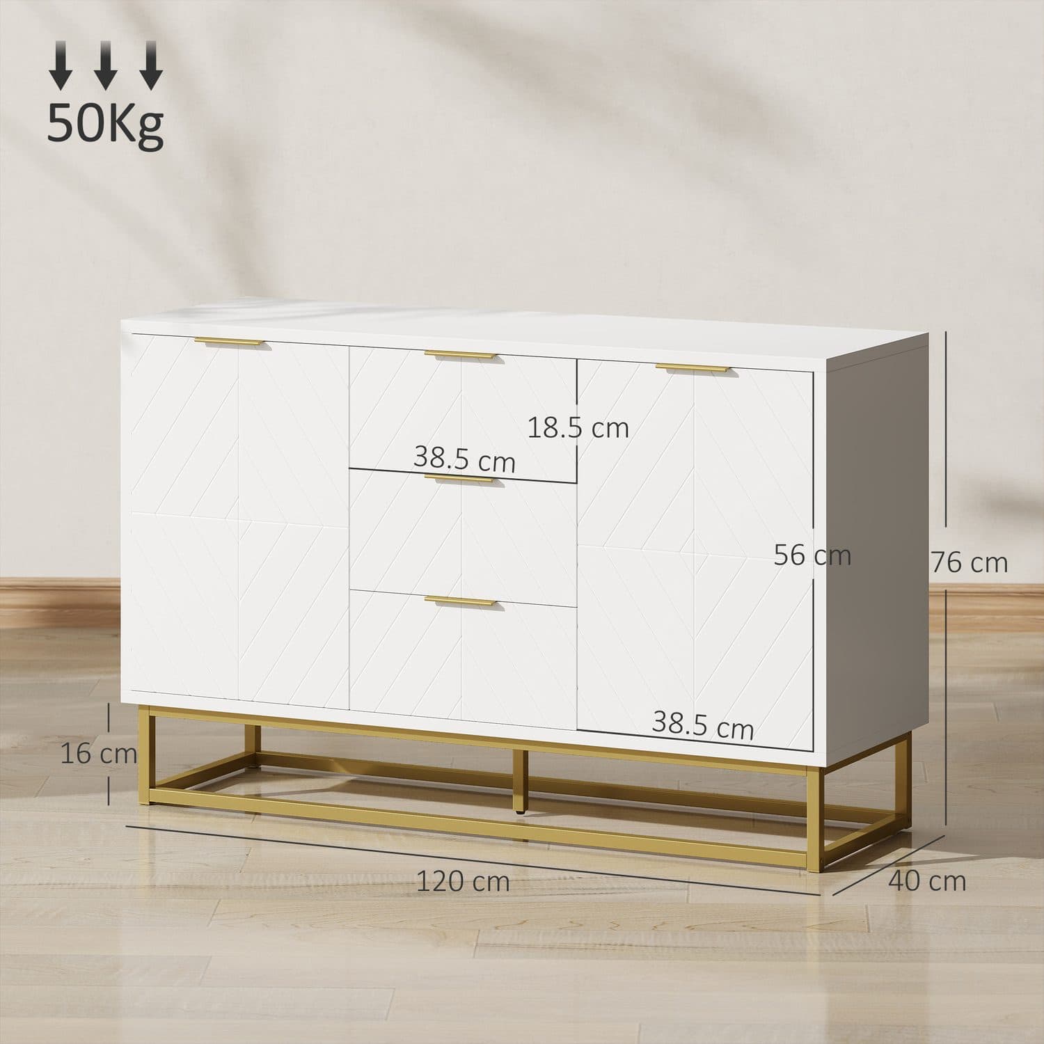 White & Gold Sideboard - image 1