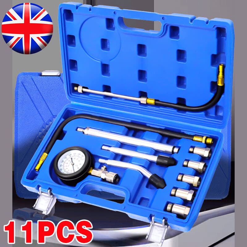 11 Piece Petrol Engine Compression Tester Kit - 1pcs