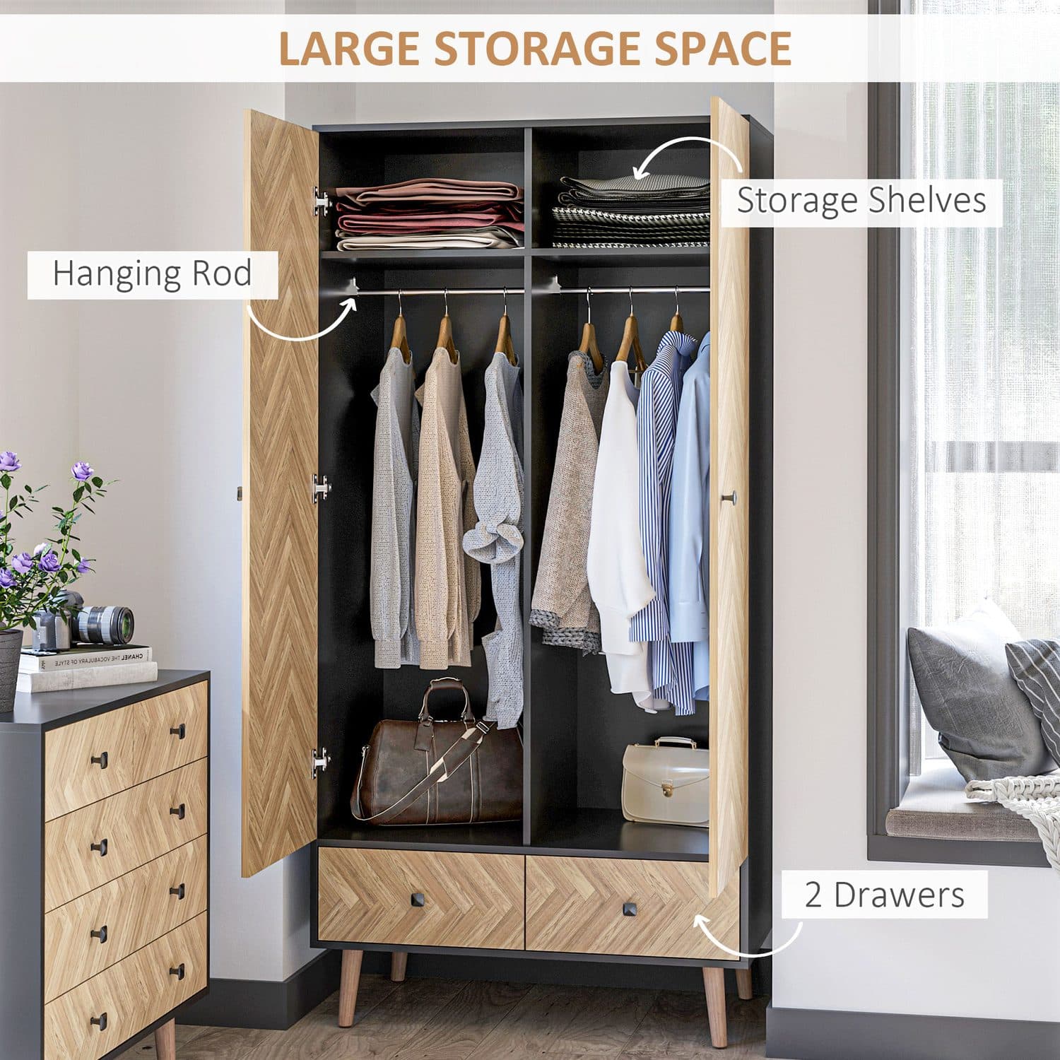 Modern Wood Grain Wardrobe - image 5