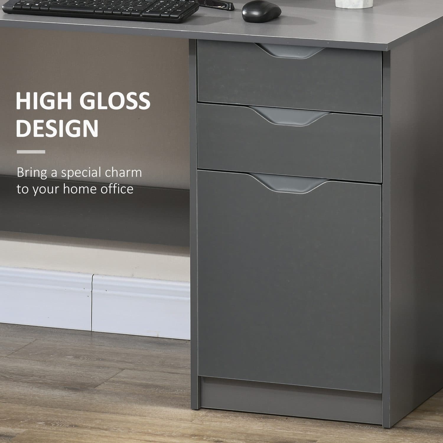 High Gloss Grey Desk - image 5