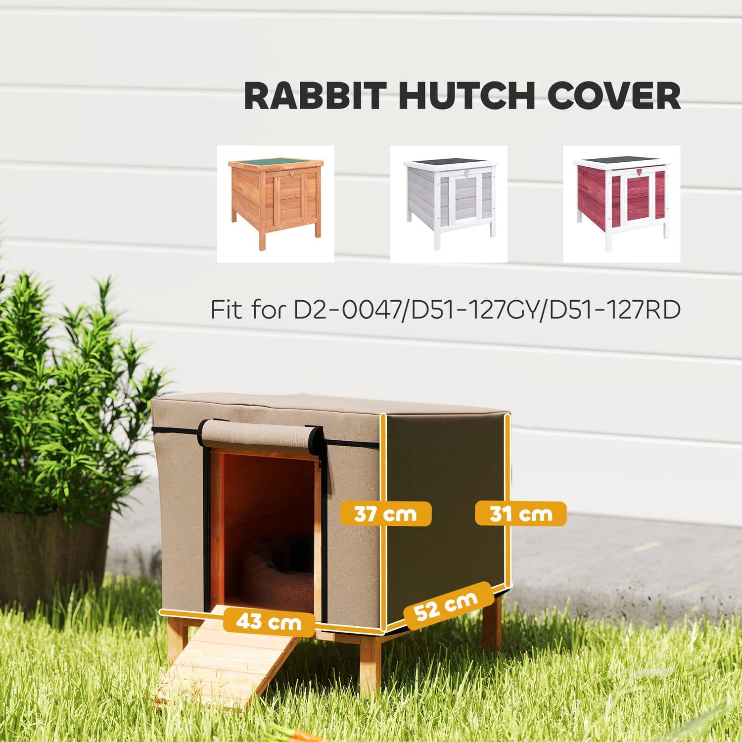 PawHut Water-Resistant Rabbit Hutch Cover - image 2