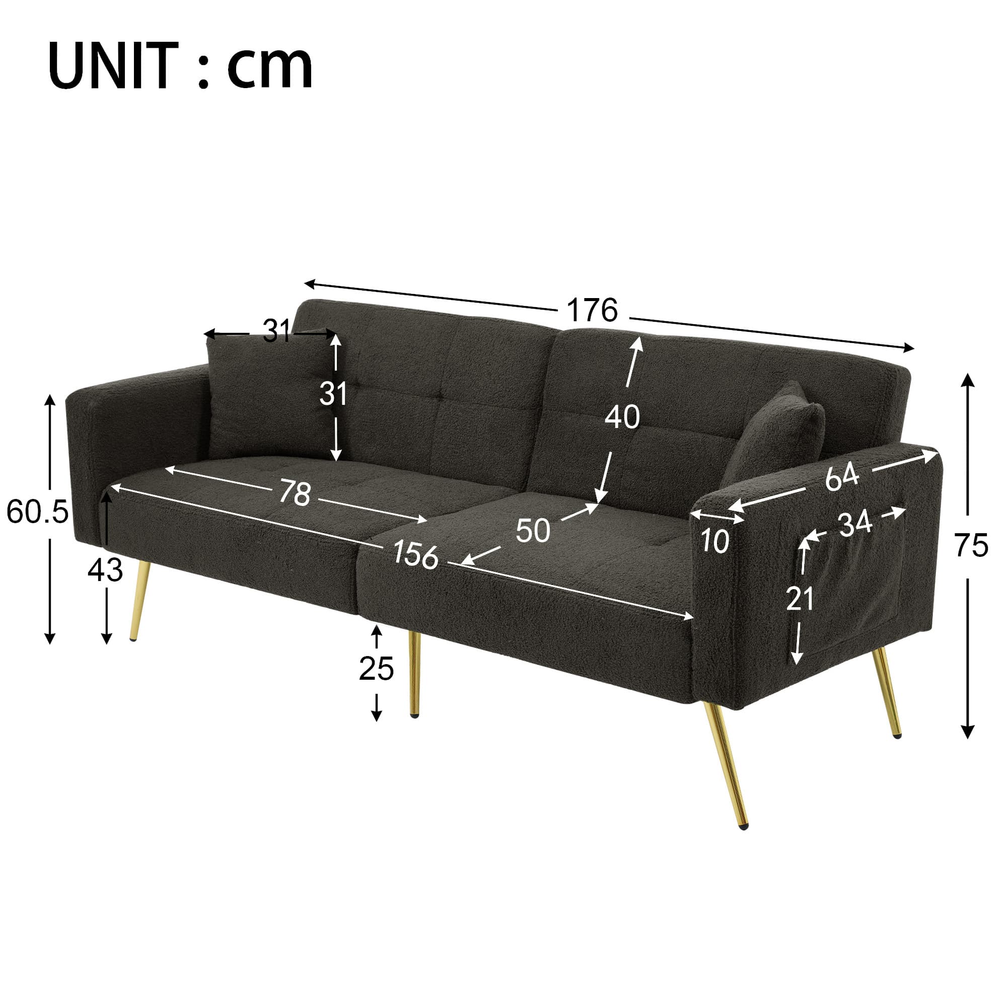 Stylish Sherpa Sofa Bed - image 1