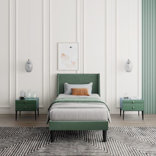 Upholstered Single 3FT Bed Frame in Soft Grey Linen - image 7