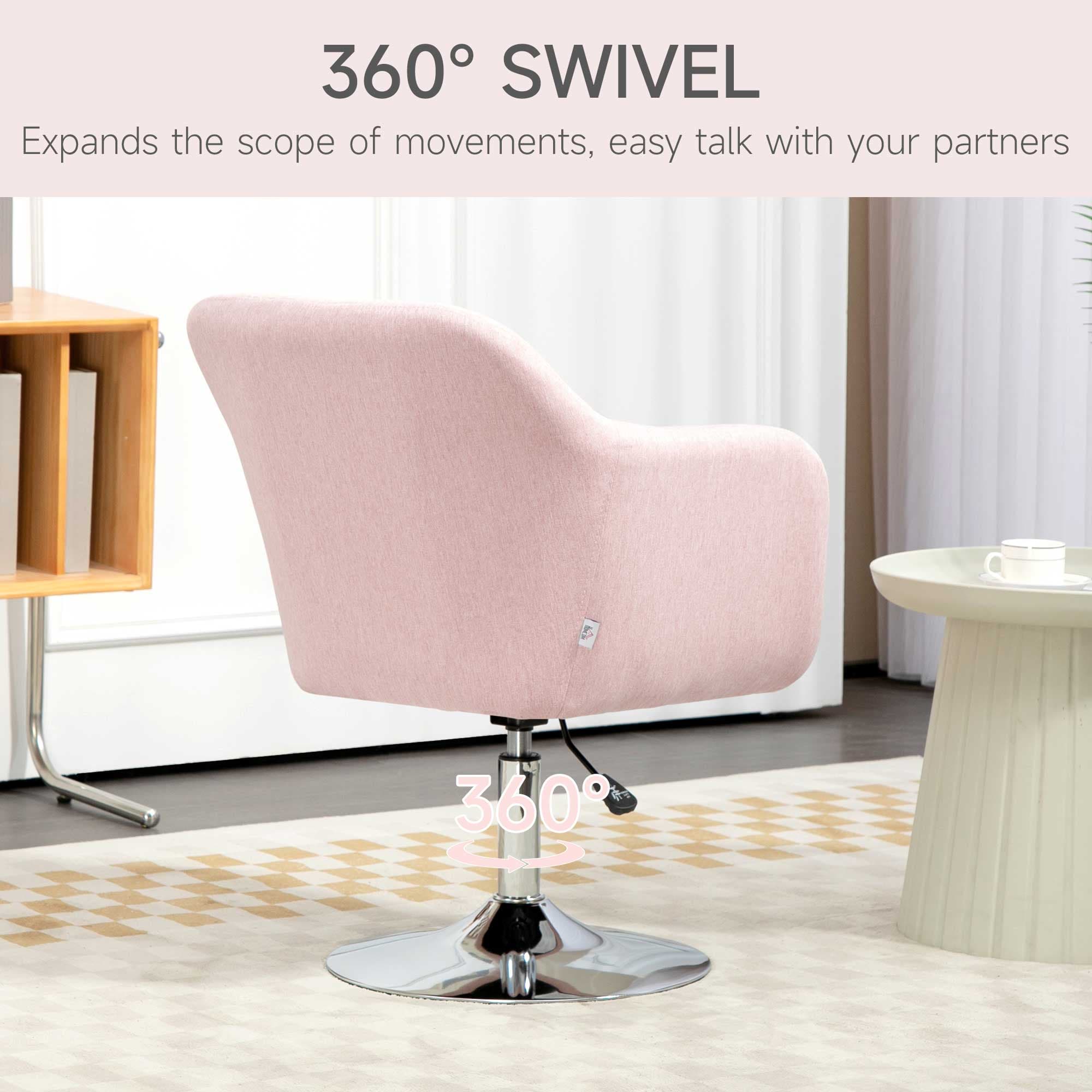 Pink Adjustable Swivel Accent Chair - image 2