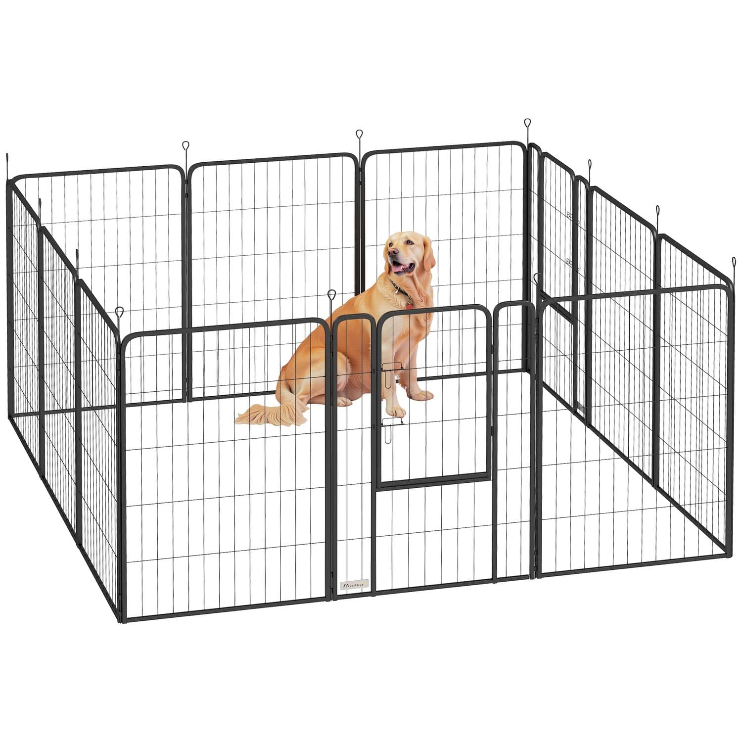12-Panel Dog Playpen with Doors - 100cm Tall
