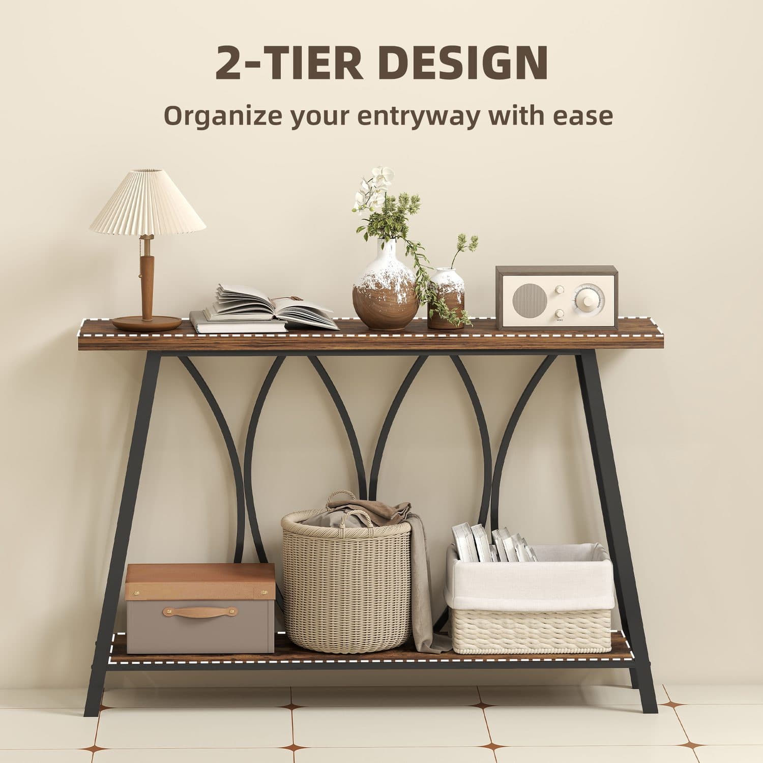 Industrial 2-Tier Console Table - image 4