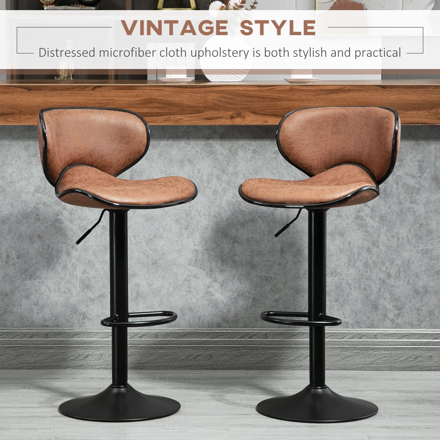 Retro Brown Swivel Bar Stools - image 1