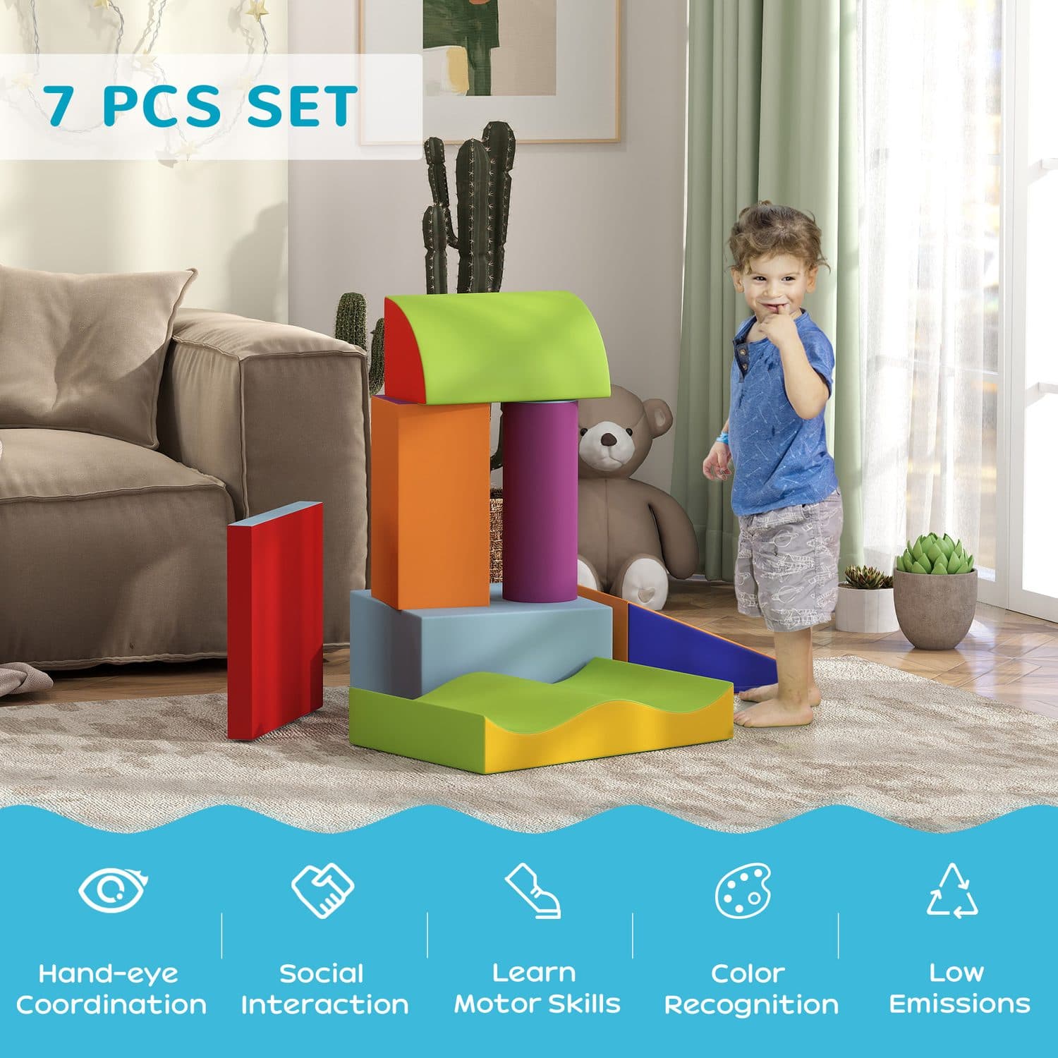 Seven-Piece Soft Foam Play Set for Toddlers Aged 1 to 3 - image 2